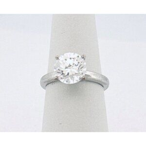 Estate Sterling Silver 925 Solitaire CZ Engagement Ring Size 6, 3.2g Classic